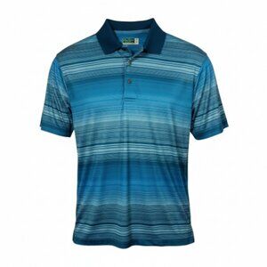 Ben Hogan Performance Polo Shirt Blue Stripe Short Sleeve Men's Medium